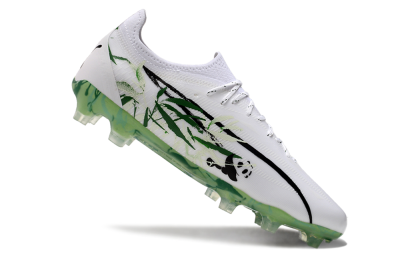 Men's Puma Ultra Ultimate FG Football Boots - White/Black/Green
