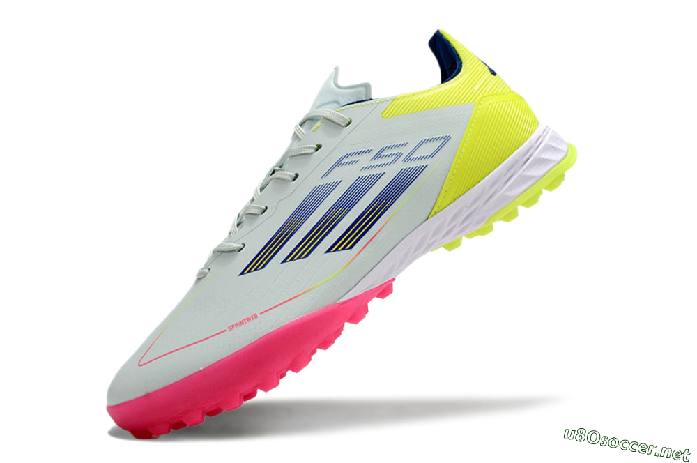 Men's Adidas F50 Pro TF Football Shoes - Almost Blue/Semi Lucid Blue/Semi Solar Yellow 5