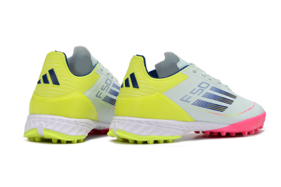 Men's Adidas F50 Pro TF Football Shoes - Almost Blue/Semi Lucid Blue/Semi Solar Yellow