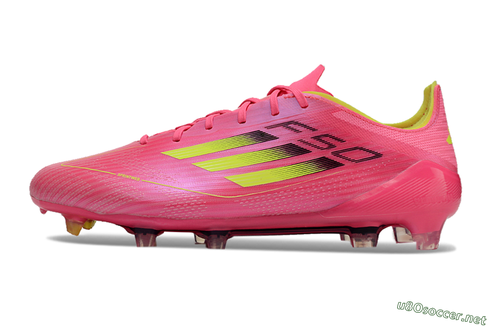 Unisex Adidas F50 Adizero FG Football Boots - Pink/Yellow/Black 0