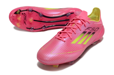 Unisex Adidas F50 Adizero FG Football Boots - Pink/Yellow/Black