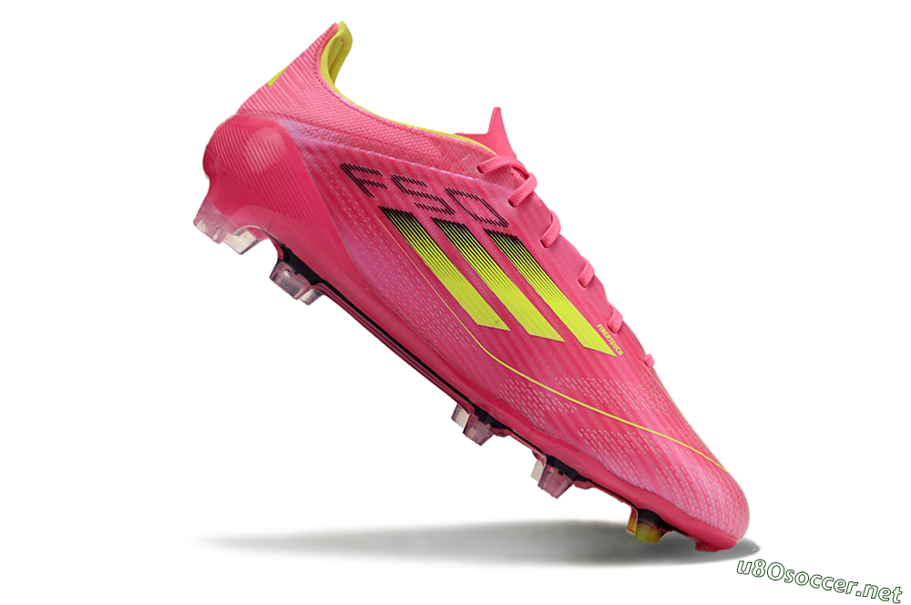 Unisex Adidas F50 Adizero FG Football Boots - Pink/Yellow/Black 4