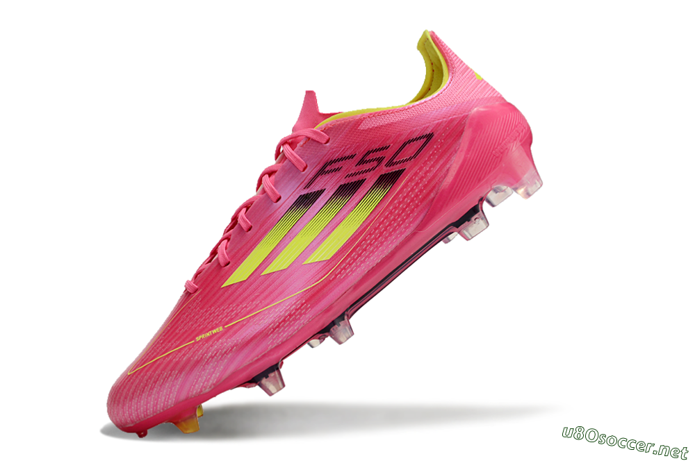 Unisex Adidas F50 Adizero FG Football Boots - Pink/Yellow/Black 5
