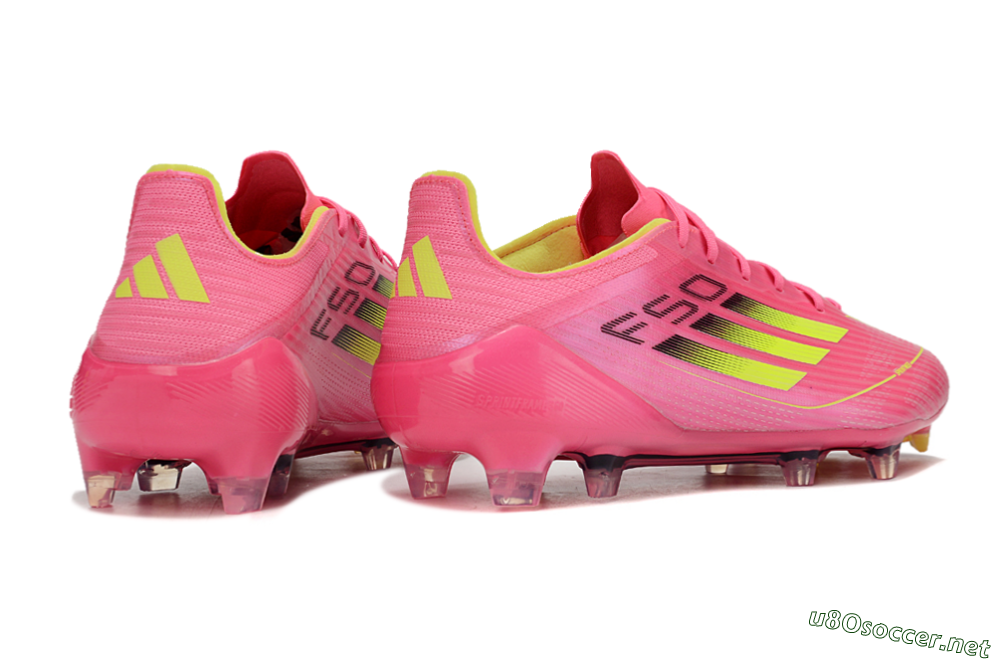 Unisex Adidas F50 Adizero FG Football Boots - Pink/Yellow/Black 6