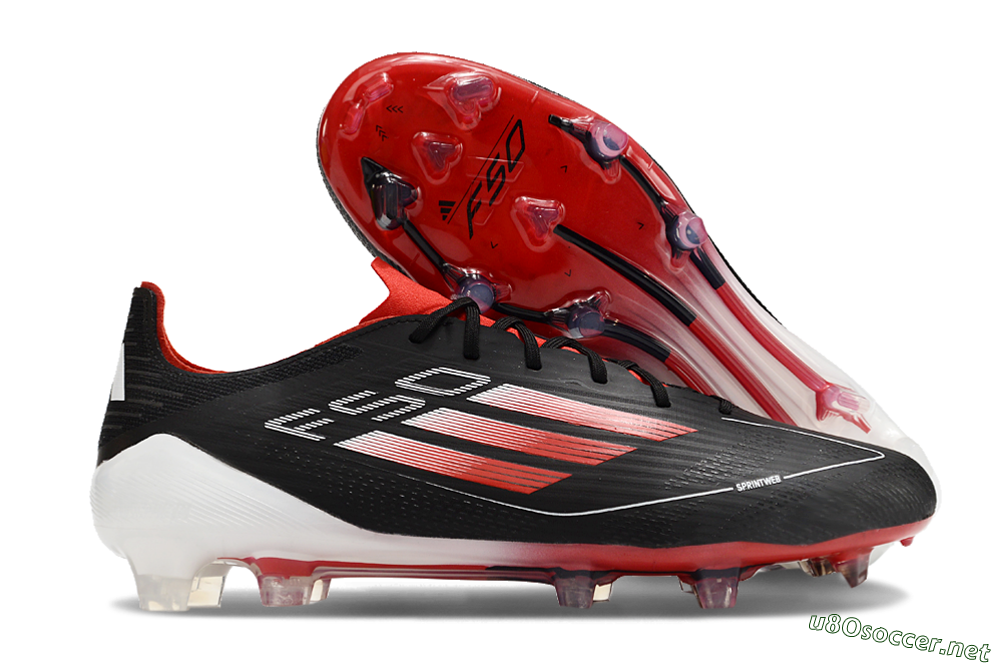 Men's Adidas F50 Elite FG Football Boots - Black/Red/White 2
