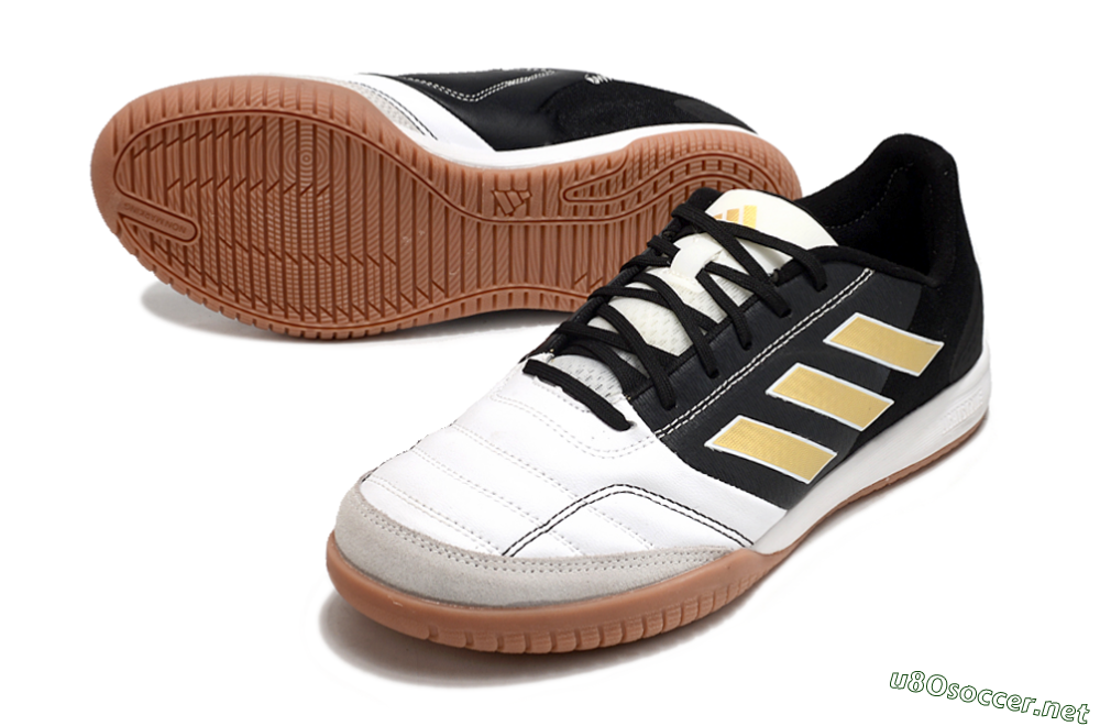 Men's Adidas Top Sala Competition IC Football Shoes - White/Black/Gold 3