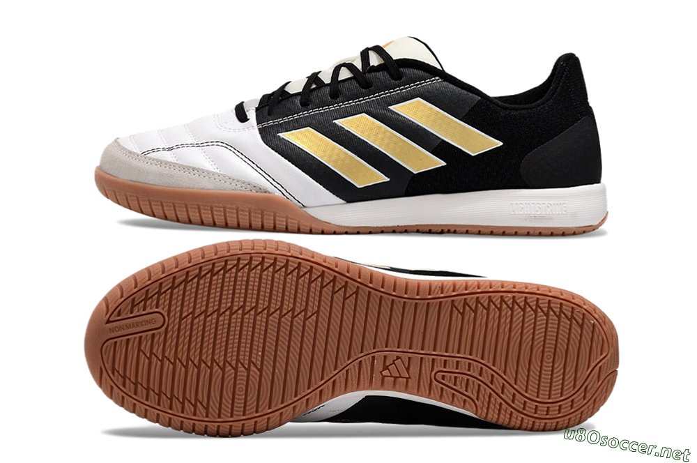 Men's Adidas Top Sala Competition IC Football Shoes - White/Black/Gold 1