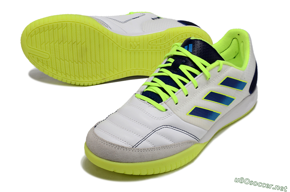 Men's Adidas Top Sala Competition IC Football Shoes - White/Blue/Yellow 3