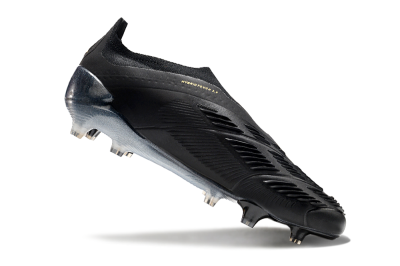 Men's Adidas Predator Elite Laceless FG Football Boots - Black/Silver/Gold