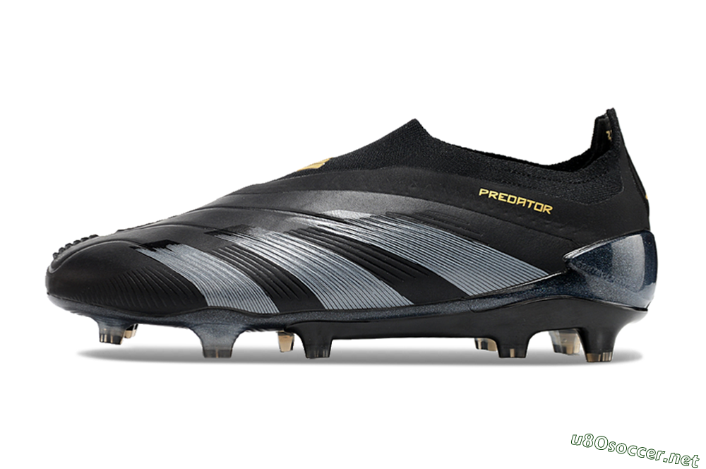 Men's Adidas Predator Elite Laceless FG Football Boots - Black/Silver/Gold 0