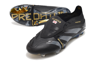 Men's Adidas Predator Elite Foldover Tongue FG Football Boots - Black/Silver/Gold