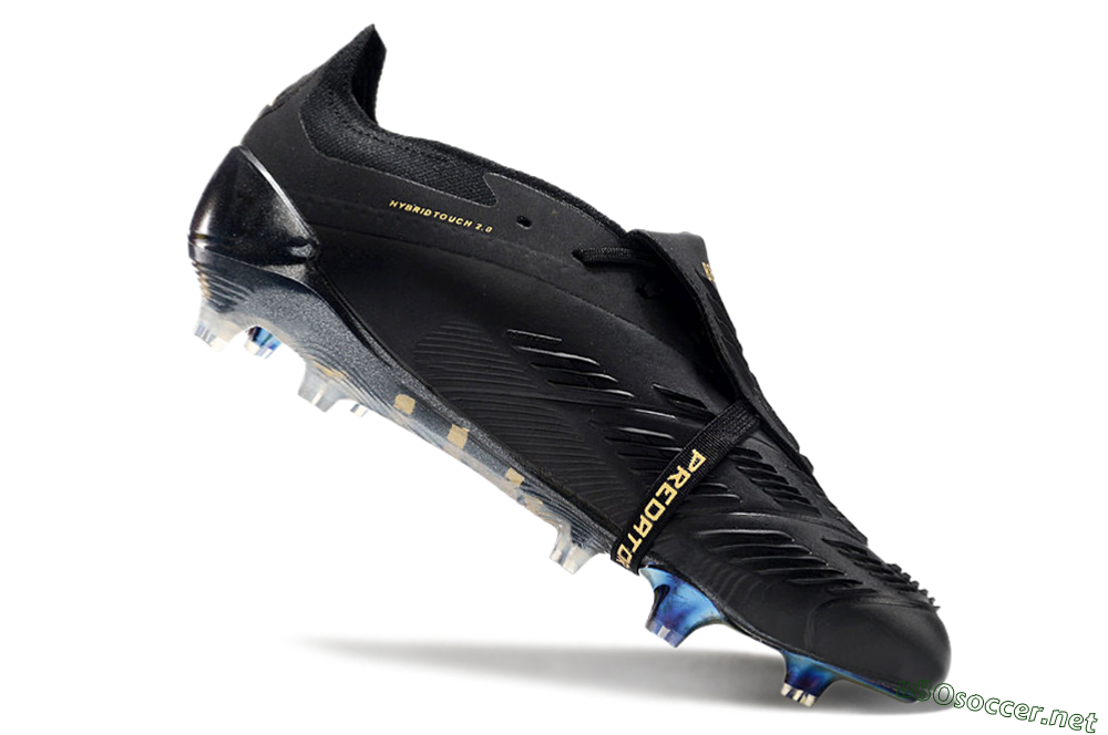 Men's Adidas Predator Elite Foldover Tongue FG Football Boots - Black/Silver/Gold 4