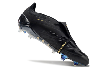 Men's Adidas Predator Elite Foldover Tongue FG Football Boots - Black/Silver/Gold