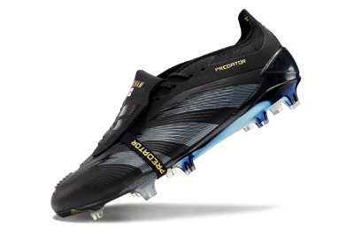 Men's Adidas Predator Elite Foldover Tongue FG Football Boots - Black/Silver/Gold