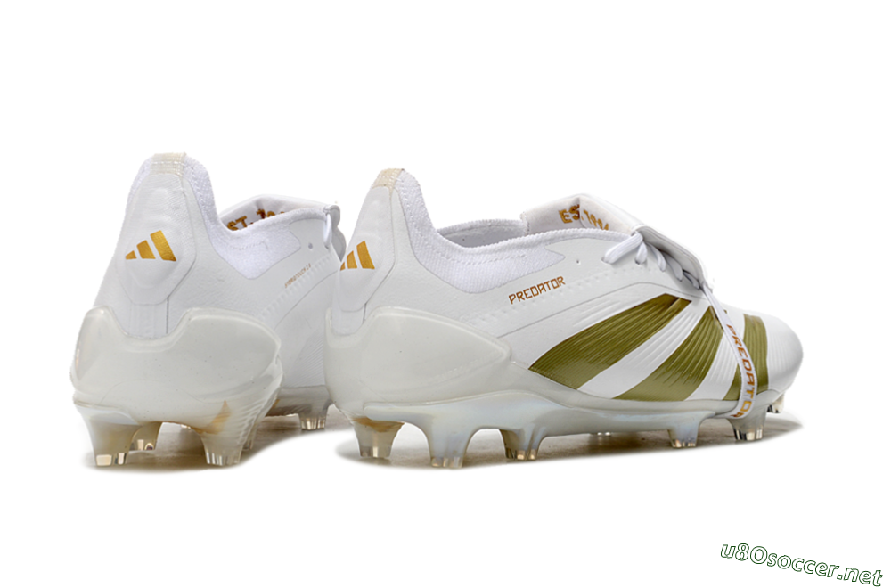 Men's Adidas Predator Elite Foldover Tongue FG Football Boots - Beige/Gold/White 6