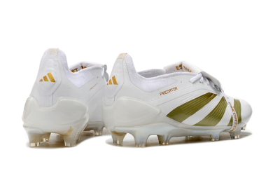 Men's Adidas Predator Elite Foldover Tongue FG Football Boots - Beige/Gold/White