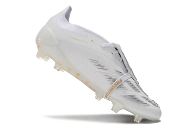 Men's Adidas Predator Elite Foldover Tongue FG Football Boots - Beige/Gold/White