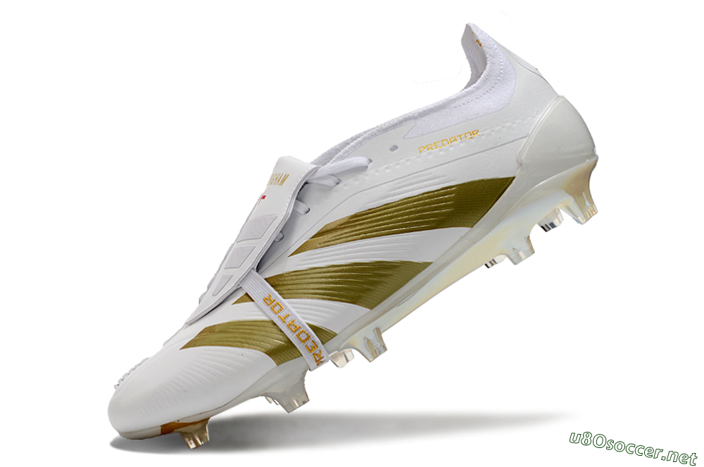 Men's Adidas Predator Elite Foldover Tongue FG Football Boots - Beige/Gold/White 5