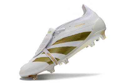 Men's Adidas Predator Elite Foldover Tongue FG Football Boots - Beige/Gold/White