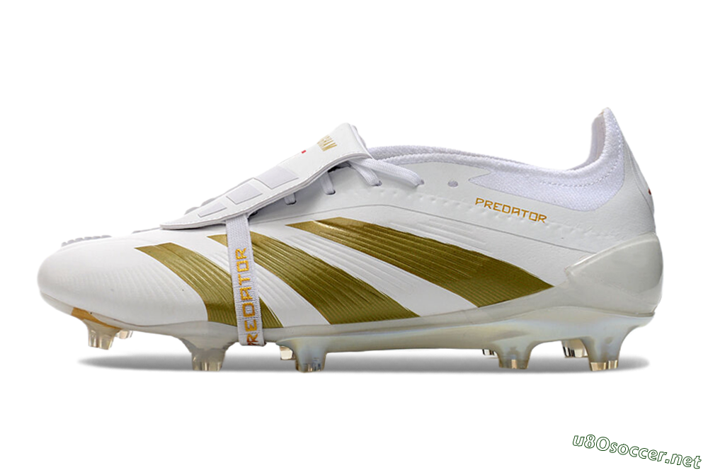 Men's Adidas Predator Elite Foldover Tongue FG Football Boots - Beige/Gold/White 0