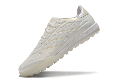 Men's Adidas Copa Pure.3 TF Football Shoes - White/Gold/Beige