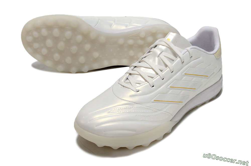 Men's Adidas Copa Pure.3 TF Football Shoes - White/Gold/Beige 3