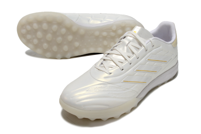 Men's Adidas Copa Pure.3 TF Football Shoes - White/Gold/Beige