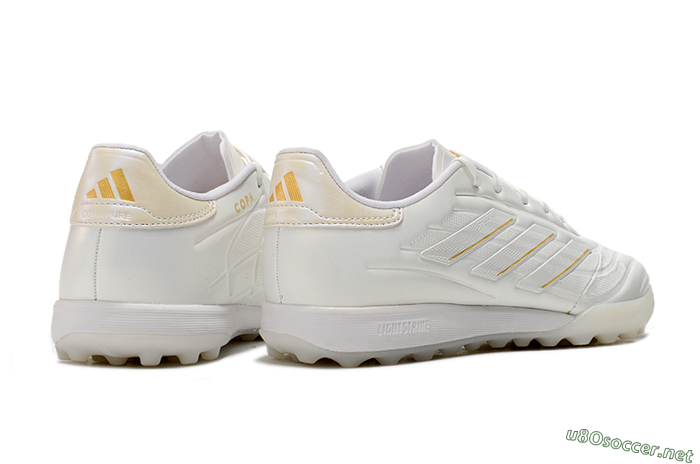 Men's Adidas Copa Pure.3 TF Football Shoes - White/Gold/Beige 6