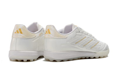 Men's Adidas Copa Pure.3 TF Football Shoes - White/Gold/Beige