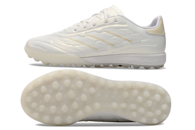 Men's Adidas Copa Pure.3 TF Football Shoes - White/Gold/Beige