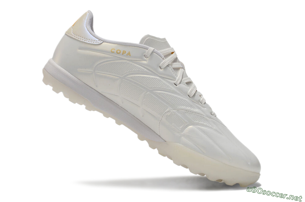 Men's Adidas Copa Pure.3 TF Football Shoes - White/Gold/Beige 4