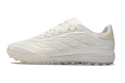 Men's Adidas Copa Pure.3 TF Football Shoes - White/Gold/Beige