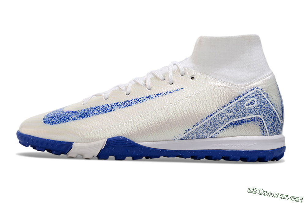 Unisex Nike Air Zoom Mercurial Superfly 10 Elite TF Football Shoes - Beige/Blue 0
