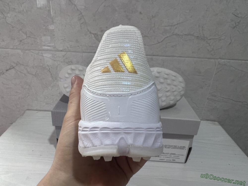 Men's Adidas F50 Pro TF Football Shoes - Beige/White/Gold