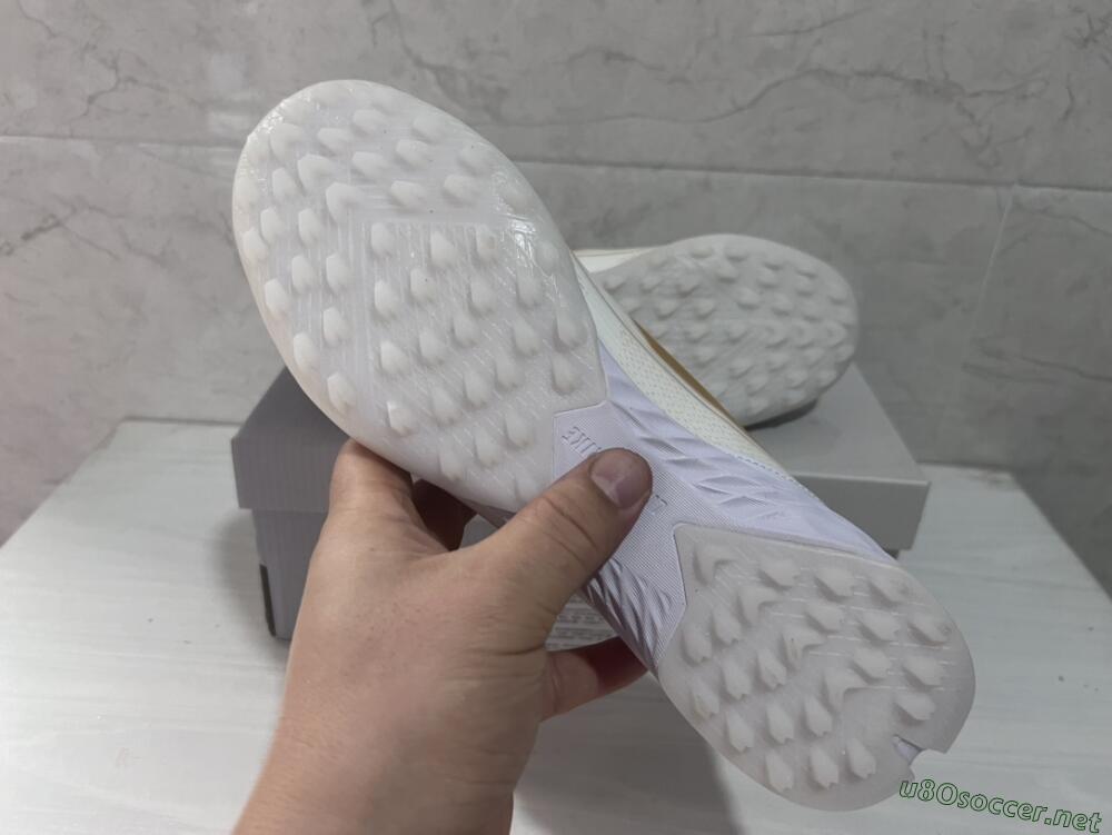 Men's Adidas F50 Pro TF Football Shoes - Beige/White/Gold