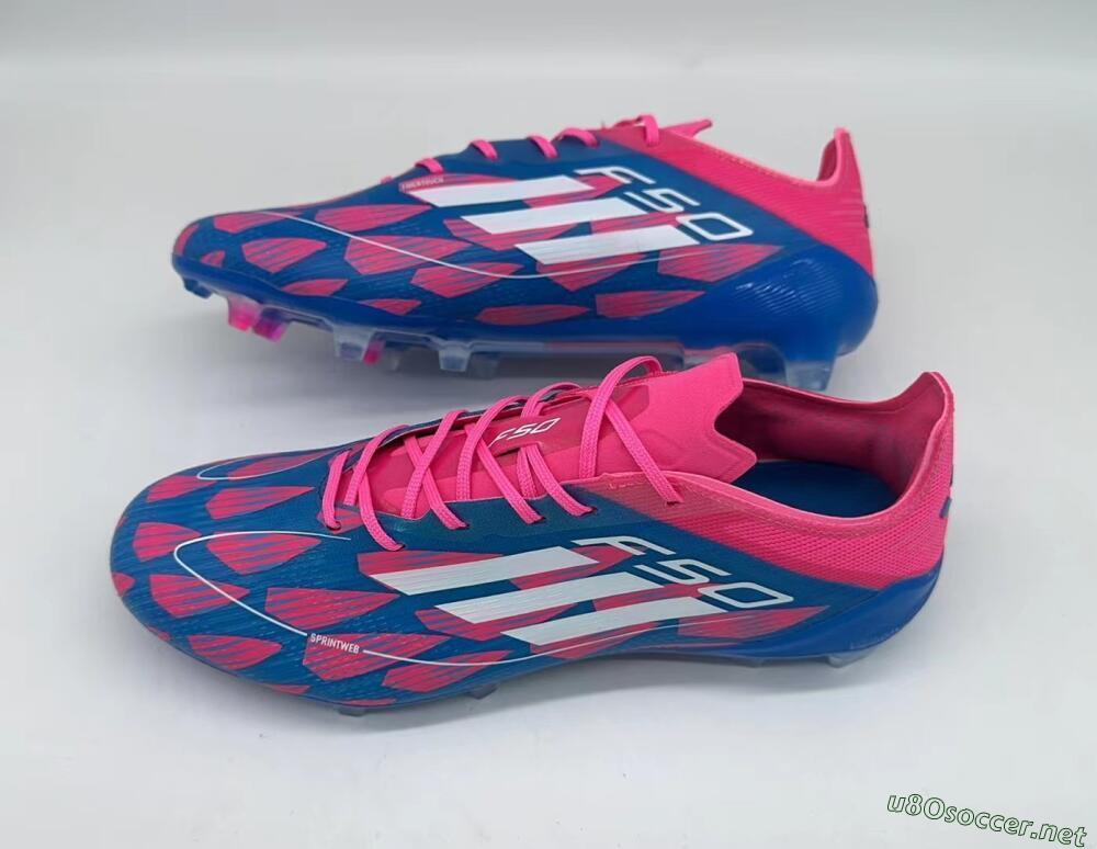 Men's Adidas F50 Elite FG Football Boots - Pink/Blue/White
