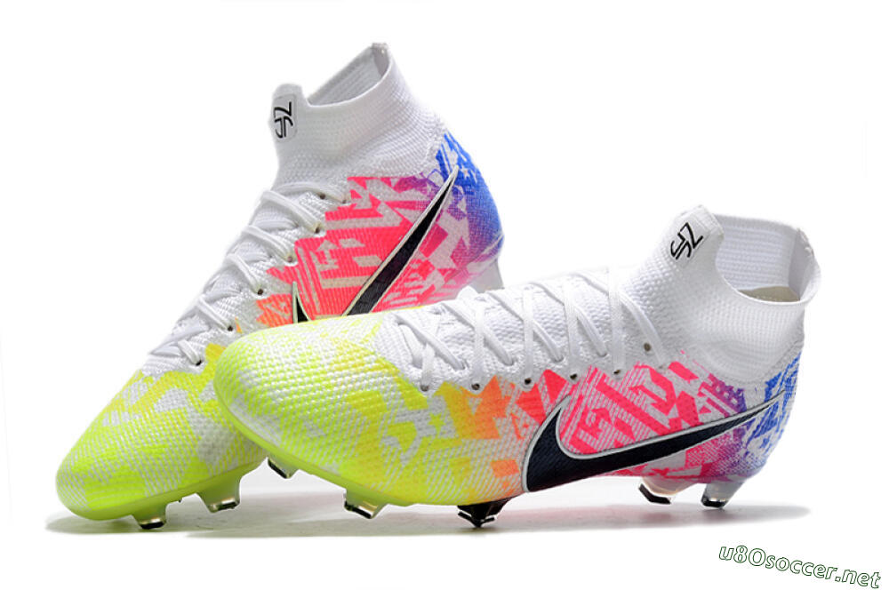 Men's Nike Mercurial Superfly 7 Elite FG Football Boots - Yellow/Pink/Blue 6