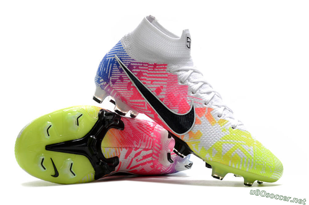Men's Nike Mercurial Superfly 7 Elite FG Football Boots - Yellow/Pink/Blue 4