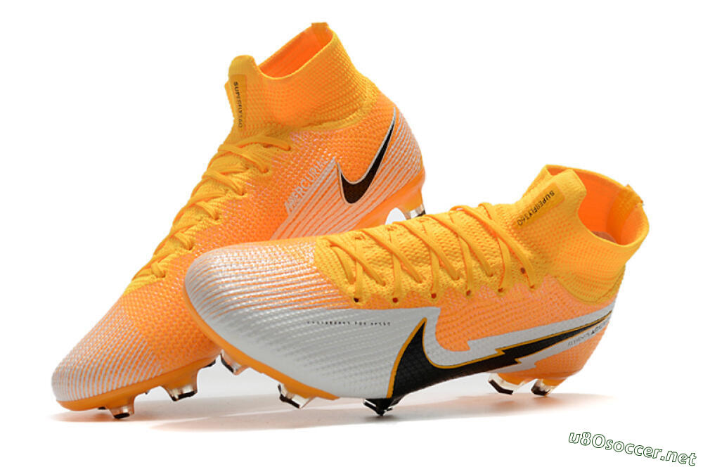 Men's Nike Mercurial Superfly 7 Elite FG Football Boots - Orange/White/Black 6
