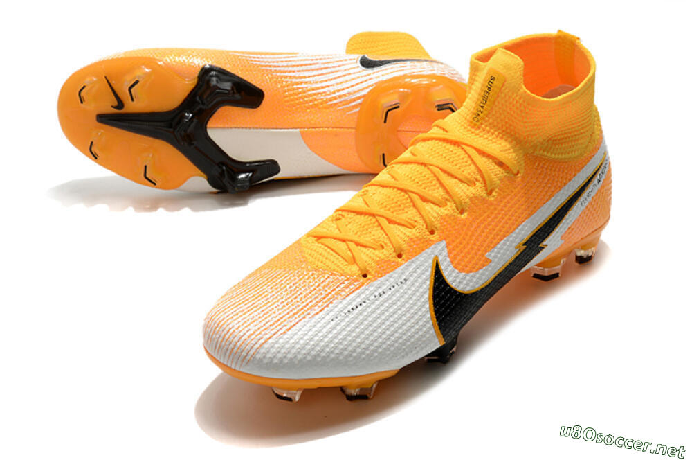 Men's Nike Mercurial Superfly 7 Elite FG Football Boots - Orange/White/Black 3