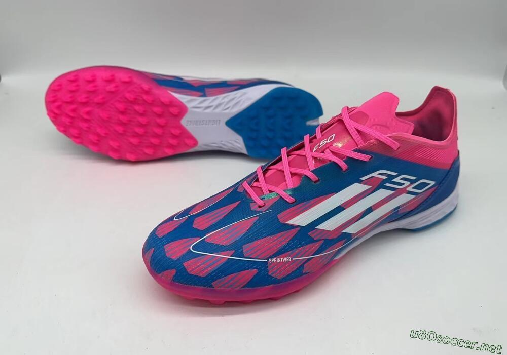 Men's Adidas F50 Elite TF Football Shoes - Blue/Pink/White