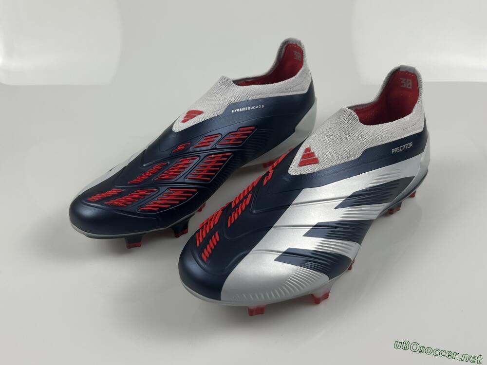 Men's Adidas Predator Accuracy+ Laceless FG Football Boots - Silver/Blue/Red
