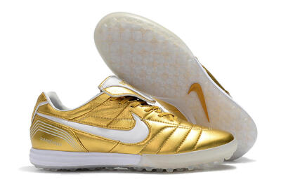 Men's Nike Tiempo Legend 7 Elite R10 TF Football Shoes - Gold/White
