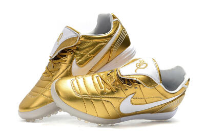 Men's Nike Tiempo Legend 7 Elite R10 TF Football Shoes - Gold/White