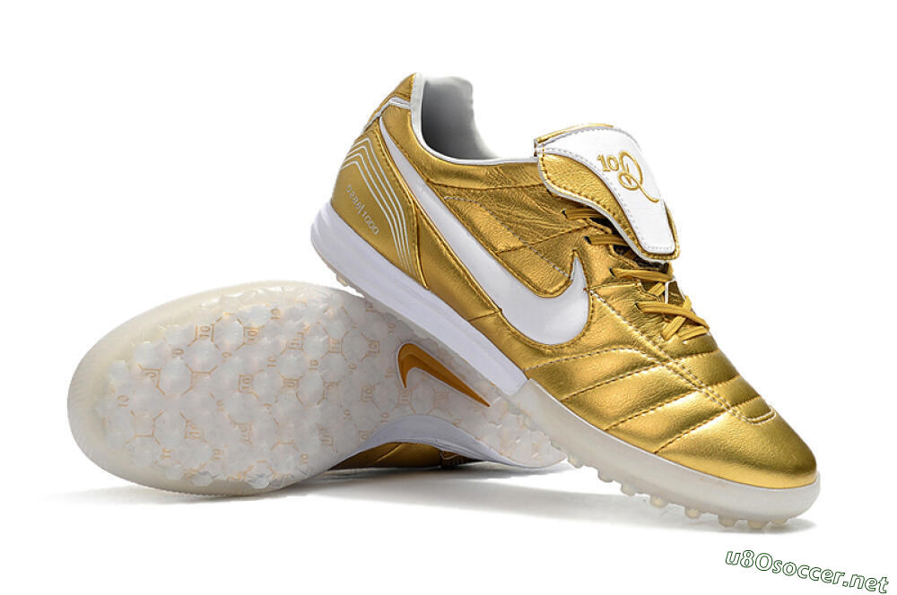 Men's Nike Tiempo Legend 7 Elite R10 TF Football Shoes - Gold/White 4