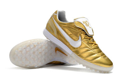 Men's Nike Tiempo Legend 7 Elite R10 TF Football Shoes - Gold/White