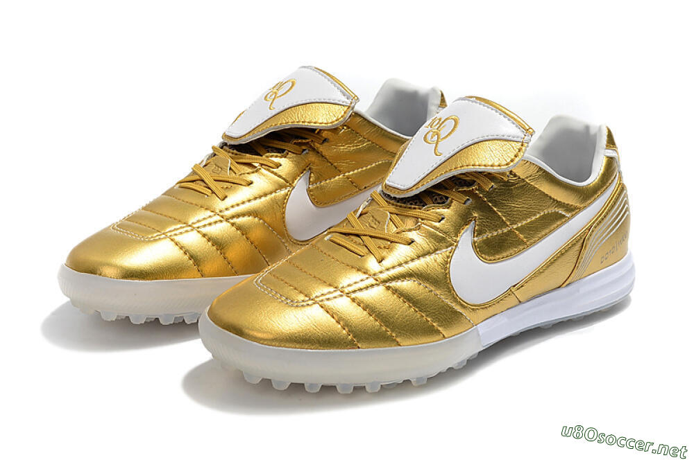 Men's Nike Tiempo Legend 7 Elite R10 TF Football Shoes - Gold/White 5