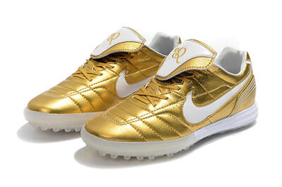 Men's Nike Tiempo Legend 7 Elite R10 TF Football Shoes - Gold/White