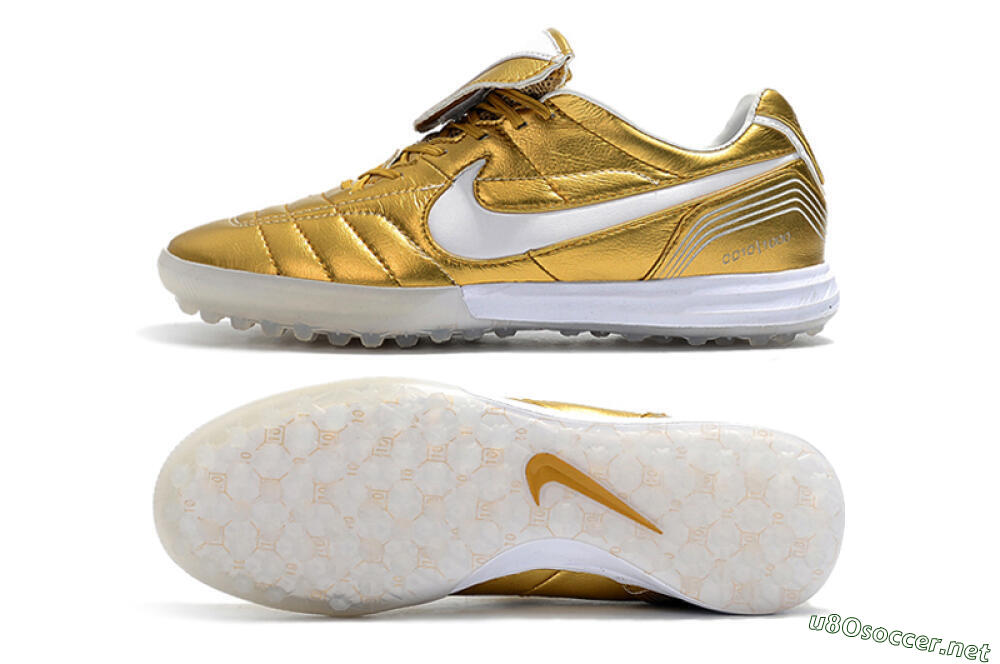 Men's Nike Tiempo Legend 7 Elite R10 TF Football Shoes - Gold/White 1