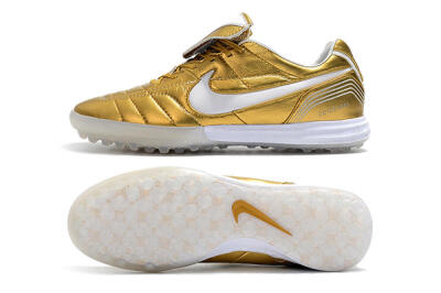 Men's Nike Tiempo Legend 7 Elite R10 TF Football Shoes - Gold/White